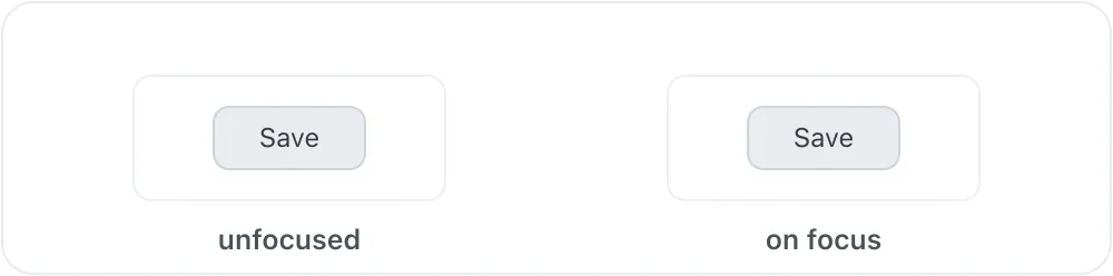 Two identical-looking Save buttons; the focused one has a white outline that is invisible against the white background