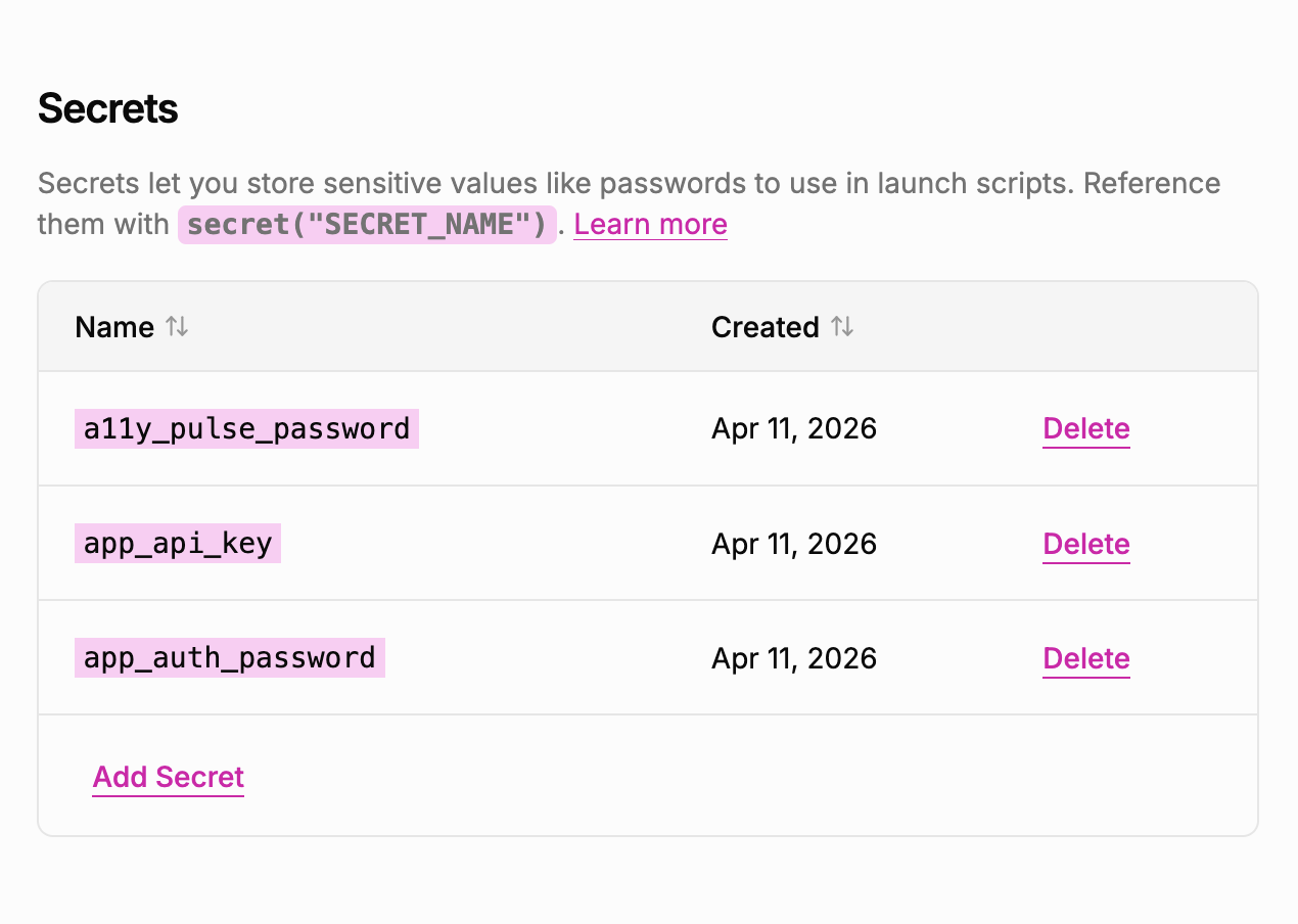 New! Store credentials securely with Script Secrets | A11y Pulse